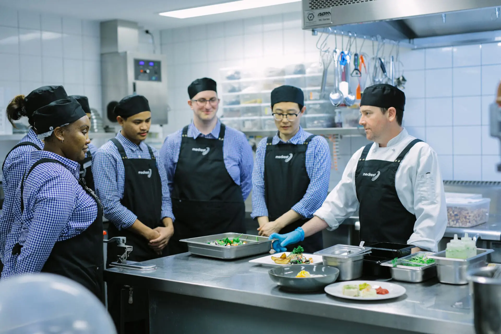 Medirest team in the kitchen